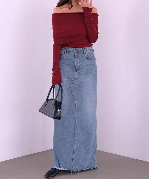 AKTE(アクテ)の「ケープオフショルダーカットソープルオーバー(Tシャツ/カットソー・レディース・マルーン/チャコールグレー/ブラック・FREE)」の9枚目の写真