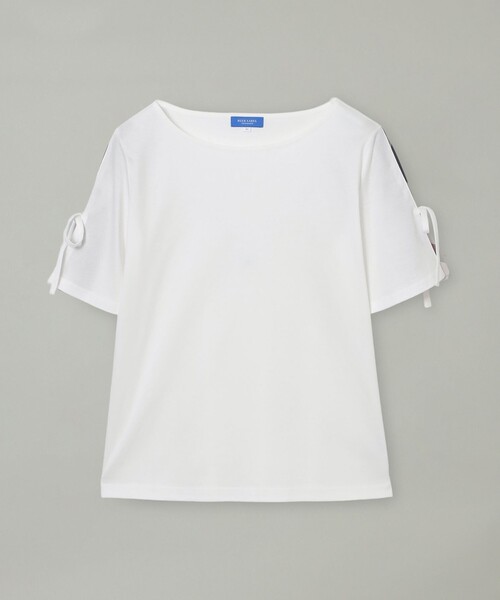 BLUE LABEL CRESTBRIDGE（ブルーレーベルクレストブリッジ）の「リボンスリーブカットソー（Tシャツ/カットソー・レディース・ブラック/ホワイト・38）」の8枚目の写真