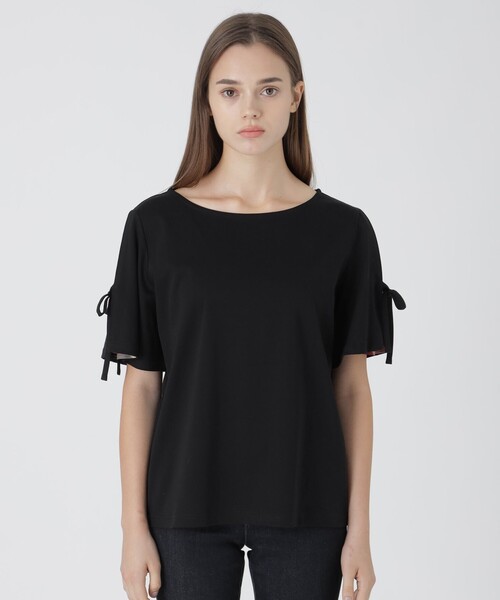 BLUE LABEL CRESTBRIDGE（ブルーレーベルクレストブリッジ）の「リボンスリーブカットソー（Tシャツ/カットソー・レディース・ブラック/ホワイト・38）」の10枚目の写真