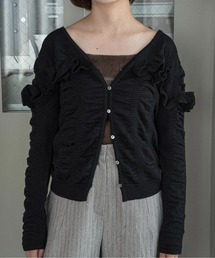 textured ruffle knit cardigan / テクスチャードラッフルニットカーディガン