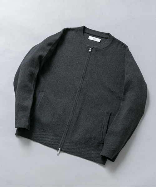 URBAN RESEARCH ROSSO MEN（アーバンリサーチロッソメン）の「『マシンウォッシャブル』コットンミラノリブニットジップブルゾン（ブルゾン・メンズ・チャコールグレー/ライトグレー/ブラック/ネイビー・LARGE/MEDIUM/X-LARGE）」の2枚目の写真
