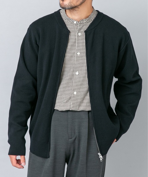 URBAN RESEARCH ROSSO MEN（アーバンリサーチロッソメン）の「『マシンウォッシャブル』コットンミラノリブニットジップブルゾン（ブルゾン・メンズ・チャコールグレー/ライトグレー/ブラック/ネイビー・LARGE/MEDIUM/X-LARGE）」の13枚目の写真