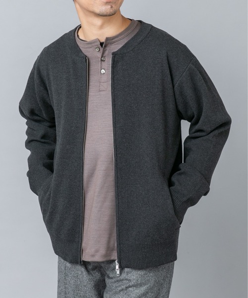URBAN RESEARCH ROSSO MEN（アーバンリサーチロッソメン）の「『マシンウォッシャブル』コットンミラノリブニットジップブルゾン（ブルゾン・メンズ・チャコールグレー/ライトグレー/ブラック/ネイビー・LARGE/MEDIUM/X-LARGE）」の17枚目の写真