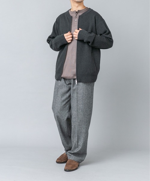 URBAN RESEARCH ROSSO MEN（アーバンリサーチロッソメン）の「『マシンウォッシャブル』コットンミラノリブニットジップブルゾン（ブルゾン・メンズ・チャコールグレー/ライトグレー/ブラック/ネイビー・LARGE/MEDIUM/X-LARGE）」の8枚目の写真