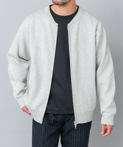 URBAN RESEARCH ROSSO MEN（アーバンリサーチロッソメン）の「『マシンウォッシャブル』コットンミラノリブニットジップブルゾン（ブルゾン・メンズ・チャコールグレー/ライトグレー/ブラック/ネイビー・LARGE/MEDIUM/X-LARGE）」の9枚目の写真