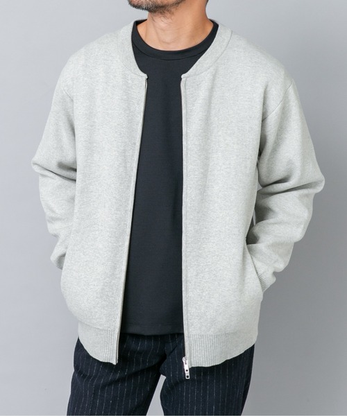 URBAN RESEARCH ROSSO MEN（アーバンリサーチロッソメン）の「『マシンウォッシャブル』コットンミラノリブニットジップブルゾン（ブルゾン・メンズ・チャコールグレー/ライトグレー/ブラック/ネイビー・LARGE/MEDIUM/X-LARGE）」の10枚目の写真