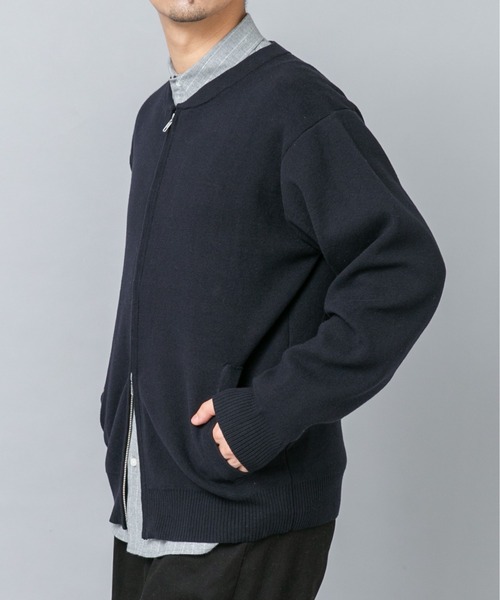 URBAN RESEARCH ROSSO MEN（アーバンリサーチロッソメン）の「『マシンウォッシャブル』コットンミラノリブニットジップブルゾン（ブルゾン・メンズ・チャコールグレー/ライトグレー/ブラック/ネイビー・LARGE/MEDIUM/X-LARGE）」の5枚目の写真