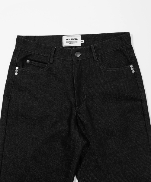 KIJIKO(キジコ)の「ke620. スリム セミロー アジャスト デニム ブラック(デニムパンツ・レディース・その他・SMALL/MEDIUM)」の8枚目の写真