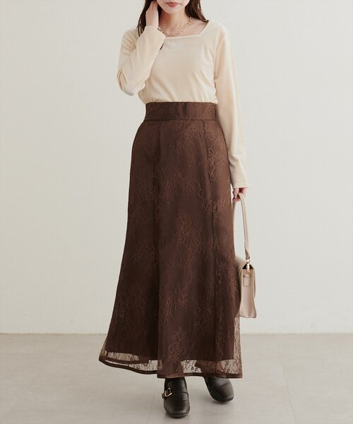 natural couture(ナチュラルクチュール)の「前後2WAY長袖プルオーバー(Tシャツ/カットソー・レディース・ブラック/ブラウン/アイボリー/チャコールグレー・FREE)」の8枚目の写真