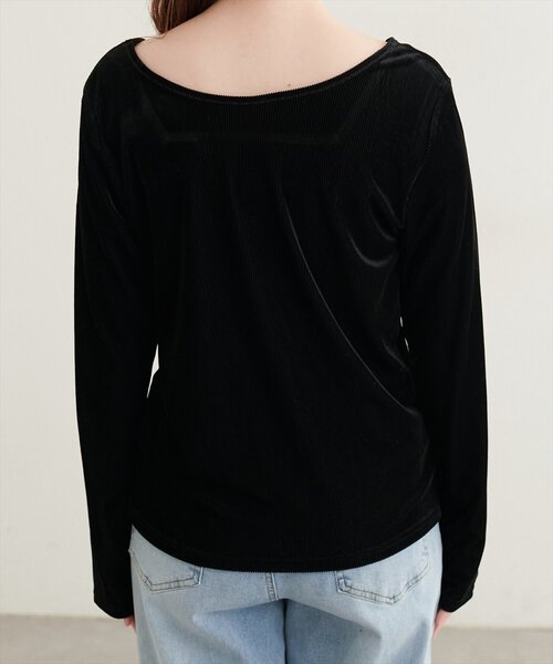 natural couture(ナチュラルクチュール)の「前後2WAY長袖プルオーバー(Tシャツ/カットソー・レディース・ブラック/ブラウン/アイボリー/チャコールグレー・FREE)」の19枚目の写真