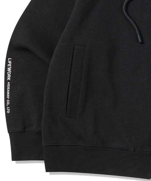 LIFE WORK(ライフワーク)の「ウーブンブロックフードジップアップ(パーカー・レディース・ライトグレー/ブラック・MEDIUM/LARGE)」の5枚目の写真