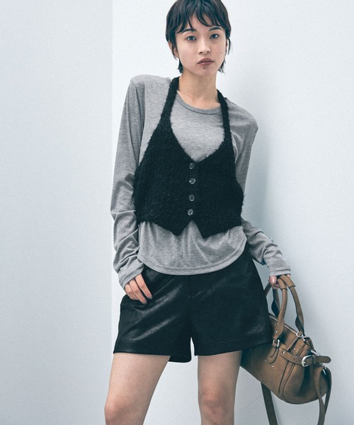 JEANASIS(ジーナシス)の「ノットミックスホルターネックビスチェ2P/1088455(その他トップス・レディース・ブラウン系その他/ブラック系その他/グレー系その他・FREE)」の2枚目の写真