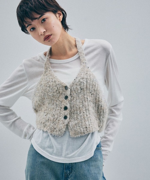 JEANASIS(ジーナシス)の「ノットミックスホルターネックビスチェ2P/1088455(その他トップス・レディース・ブラウン系その他/ブラック系その他/グレー系その他・FREE)」の3枚目の写真