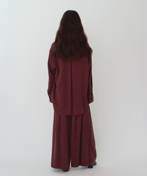 DRESSLAVE(ドレスレイブ)の「tencel tuck pants(テンセルタックワイドパンツ)(その他パンツ・レディース・レッド/ベージュ・38)」の7枚目の写真