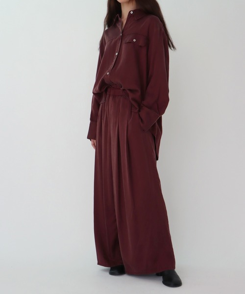 DRESSLAVE(ドレスレイブ)の「tencel tuck pants(テンセルタックワイドパンツ)(その他パンツ・レディース・レッド/ベージュ・38)」の8枚目の写真