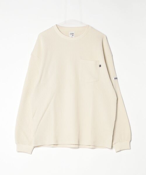 CONVERSE(コンバース)の「コンバース CONVERSE シンセティックワッフル クルートップ M(Tシャツ/カットソー・メンズ・アイボリー/ブラック/オリーブ・M/L/LL)」の2枚目の写真