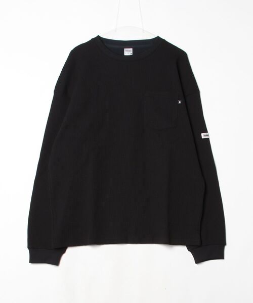 CONVERSE(コンバース)の「コンバース CONVERSE シンセティックワッフル クルートップ M(Tシャツ/カットソー・メンズ・アイボリー/ブラック/オリーブ・M/L/LL)」の3枚目の写真