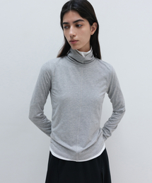 ステッチタートルネックTシャツ MELANGE GREY