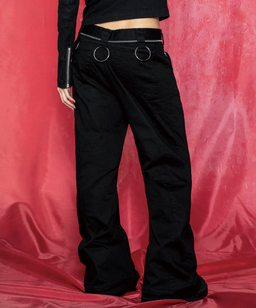GLACK(グラック)の「GP198 シード リングベルト セミフレア チノパンツ (BLACK)(その他パンツ・レディース・その他・LARGE/MEDIUM/SMALL)」の4枚目の写真