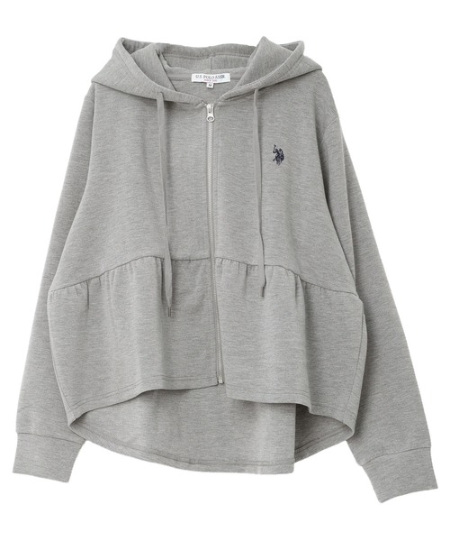 U.S. POLO ASSN.（ユーエスポロアッスン）の「[ U.S. POLO ASSN. ] ぺプラムダイバーパーカー（パーカー・レディース・杢グレー/ベージュ系・M）」の12枚目の写真