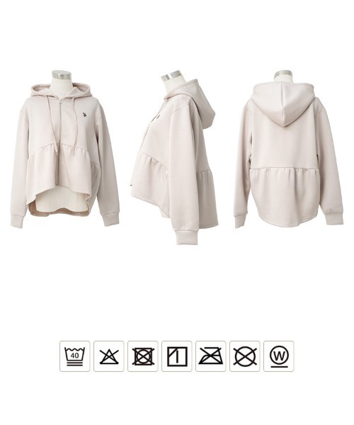 U.S. POLO ASSN.（ユーエスポロアッスン）の「[ U.S. POLO ASSN. ] ぺプラムダイバーパーカー（パーカー・レディース・杢グレー/ベージュ系・M）」の9枚目の写真