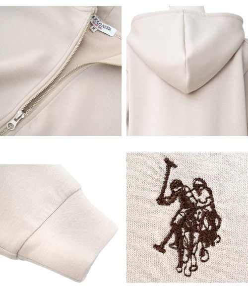 U.S. POLO ASSN.（ユーエスポロアッスン）の「[ U.S. POLO ASSN. ] ぺプラムダイバーパーカー（パーカー・レディース・杢グレー/ベージュ系・M）」の10枚目の写真