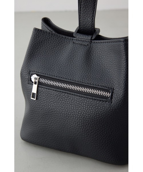 AZUL by moussy(アズールバイマウジー)の「パッチ合皮巾着バッグ ハンドバッグ ミニバッグ フェイクレザー(ハンドバッグ・メンズ・グレー/ブラック・FREE)」の8枚目の写真