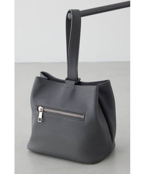 AZUL by moussy(アズールバイマウジー)の「パッチ合皮巾着バッグ ハンドバッグ ミニバッグ フェイクレザー(ハンドバッグ・メンズ・グレー/ブラック・FREE)」の15枚目の写真