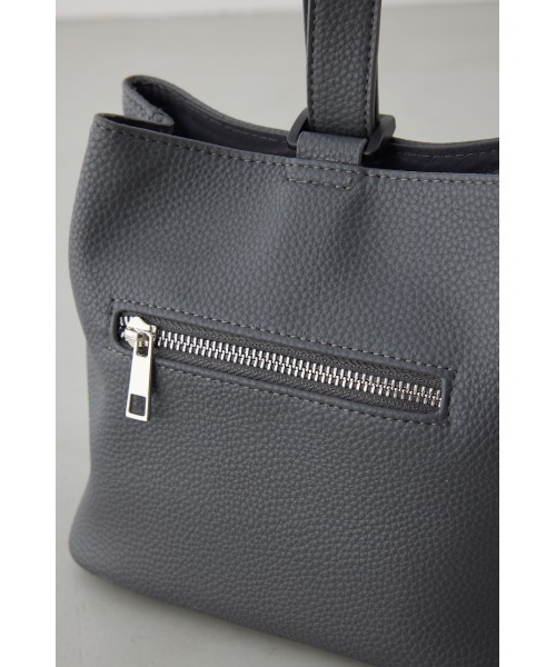 AZUL by moussy(アズールバイマウジー)の「パッチ合皮巾着バッグ ハンドバッグ ミニバッグ フェイクレザー(ハンドバッグ・メンズ・グレー/ブラック・FREE)」の17枚目の写真
