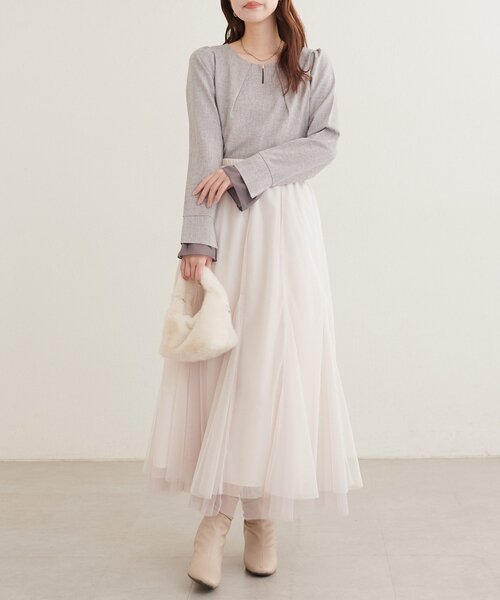 natural couture(ナチュラルクチュール)の「シアー重ねフレア袖ブラウス(シャツ/ブラウス・レディース・ライトベージュ/ブラック/グレー/ブラウン/サックスブルー・FREE)」の20枚目の写真