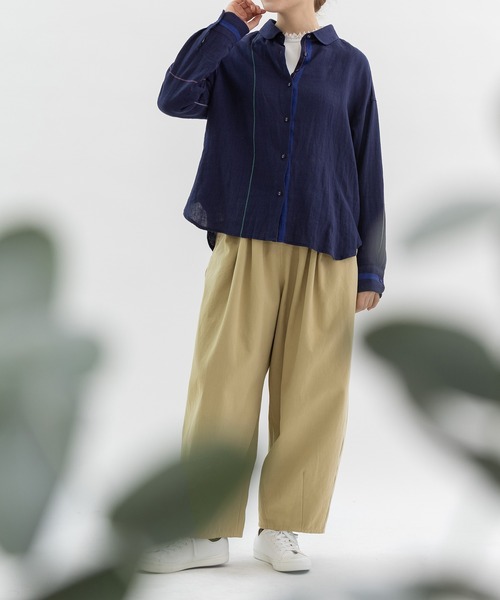 nop de nod（ノップドゥノッド）の「Pommeボリューム裾ダーツパンツ（その他パンツ・レディース・インディゴブルー/ブラック/ベージュ・M）」の4枚目の写真