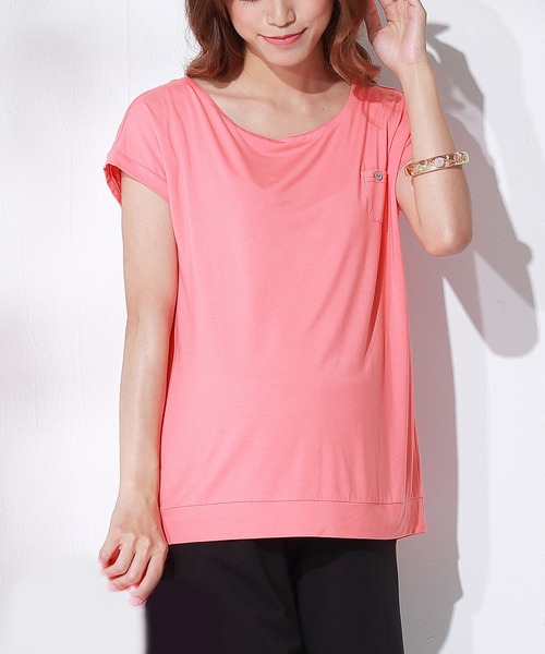 SweetMommy(スウィートマミー)の「レーシーバックスリットトップス(マタニティウェア/グッズ・レディース・コーラル/杢グレー/ブラック/ネイビー/カーキ/グレー系その他・M/L)」の22枚目の写真