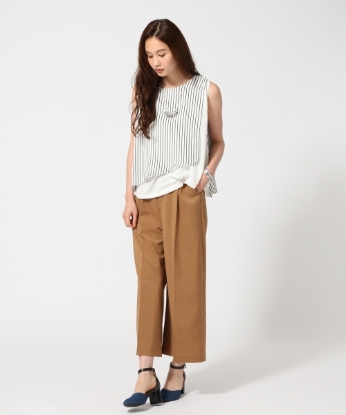 GLOBAL WORK(グローバルワーク)の「【吸水速乾】シフォンレイヤーノースリーブ/722819(シャツ/ブラウス・レディース・ネイビー/オフホワイト/ピンク系その他/ホワイト・MEDIUM/LARGE)」の13枚目の写真