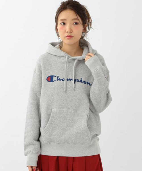 Champion(チャンピオン)の「Another Edition×Champion ロゴパーカー/ BCAE×Champion LOGO PK●(パーカー・レディース・ホワイト/ライトグレー/レッド・フリー)」の3枚目の写真