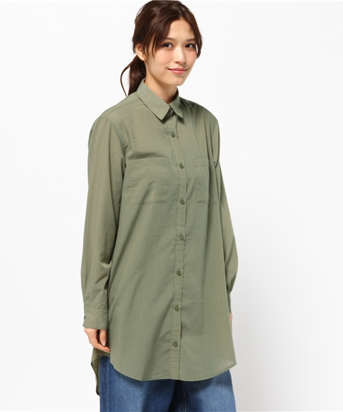 SLY(スライ)の「MULTI COLOR LONG SH(シャツ/ブラウス・レディース・オフホワイト/カーキ/ブラックミックス/ブルー系その他・FREE)」の1枚目の写真