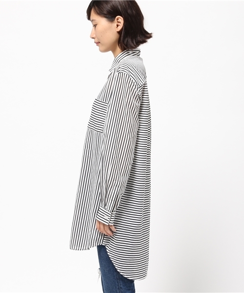 SLY(スライ)の「MULTI COLOR LONG SH(シャツ/ブラウス・レディース・オフホワイト/カーキ/ブラックミックス/ブルー系その他・FREE)」の6枚目の写真