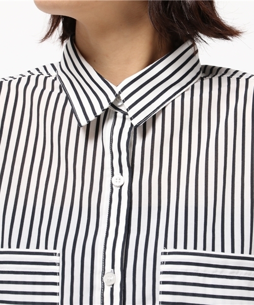 SLY(スライ)の「MULTI COLOR LONG SH(シャツ/ブラウス・レディース・オフホワイト/カーキ/ブラックミックス/ブルー系その他・FREE)」の8枚目の写真