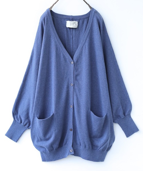 n'OrLABEL（ノアールレーベル）の「『ドルマン綿ニットカーディガン』（カーディガン/ボレロ・レディース・グレー/レッド/ブラック/カーキ/オートミール/ネイビー/イエロー系その他/ブラウン系その他/グレー系その他/レッド系その他/グリーン系その他/グレー系その他2/ブルー系その他/オレンジ系その他/ワインレッド/スモークピンク/ライトブルー/コーラルピンク/ダークブルー/イエロー/ベージュ/ラベンダー/スカイブルー/オレンジ系/ダークパープル/ターメリック/ブルー系その他2/ピンク・FREE）」の14枚目の写真