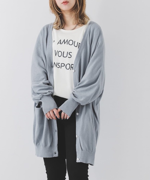 n'OrLABEL（ノアールレーベル）の「『ドルマン綿ニットカーディガン』（カーディガン/ボレロ・レディース・グレー/レッド/ブラック/カーキ/オートミール/ネイビー/イエロー系その他/ブラウン系その他/グレー系その他/レッド系その他/グリーン系その他/グレー系その他2/ブルー系その他/オレンジ系その他/ワインレッド/スモークピンク/ライトブルー/コーラルピンク/ダークブルー/イエロー/ベージュ/ラベンダー/スカイブルー/オレンジ系/ダークパープル/ターメリック/ブルー系その他2/ピンク・FREE）」の12枚目の写真