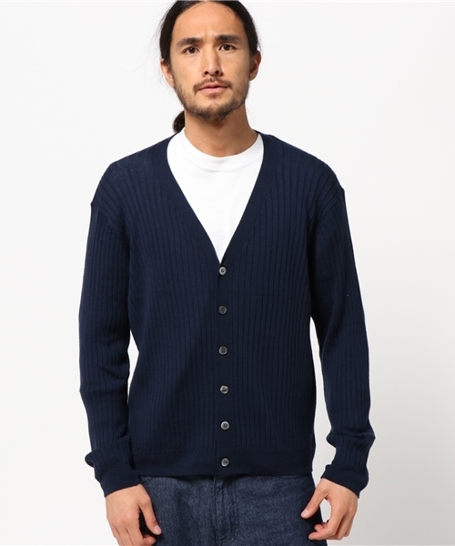 HELIOPOLE（エリオポール）の「ワイドリブカーディガン（カーディガン/ボレロ・メンズ・ネイビー/オレンジ/グレー・46/48/44）」の3枚目の写真