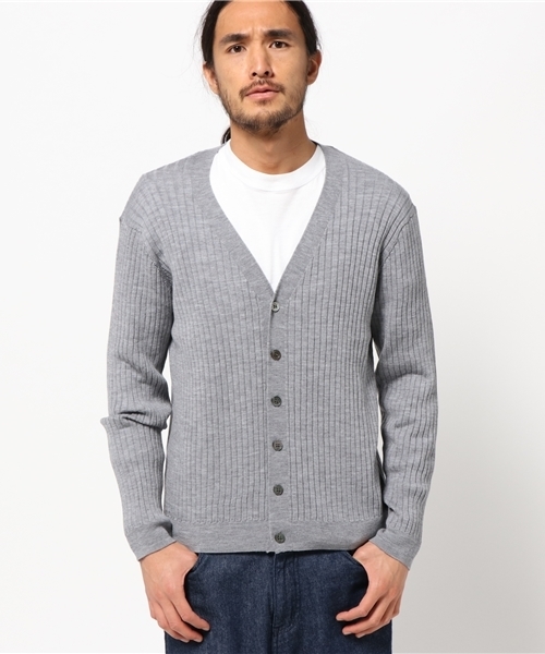 HELIOPOLE（エリオポール）の「ワイドリブカーディガン（カーディガン/ボレロ・メンズ・ネイビー/オレンジ/グレー・46/48/44）」の2枚目の写真