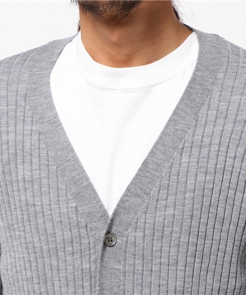 HELIOPOLE（エリオポール）の「ワイドリブカーディガン（カーディガン/ボレロ・メンズ・ネイビー/オレンジ/グレー・46/48/44）」の7枚目の写真