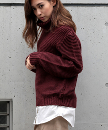 Denime | シャツ付きタートルニット(ニット/セーター)