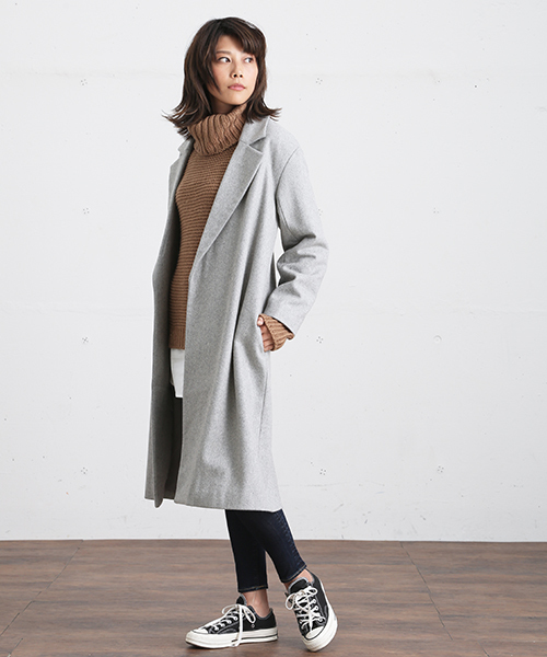 Denime(ドゥニーム)の「シャツ付きタートルニット(ニット/セーター・レディース・ブラウン/グレー/ワイン・FREE)」の5枚目の写真