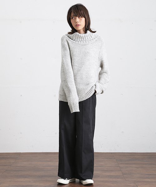 Denime(ドゥニーム)の「シャツ付きタートルニット(ニット/セーター・レディース・ブラウン/グレー/ワイン・FREE)」の7枚目の写真