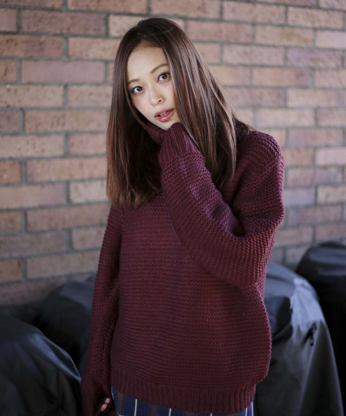 Denime(ドゥニーム)の「シャツ付きタートルニット(ニット/セーター・レディース・ブラウン/グレー/ワイン・FREE)」の18枚目の写真