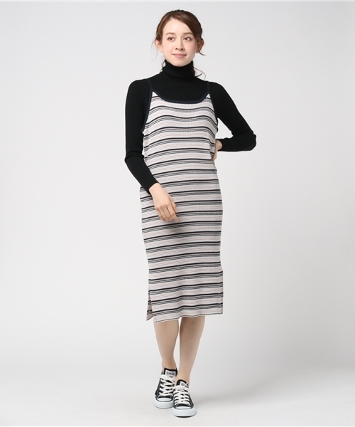 archives（アルシーヴ）の「マルチボーダーキャミワンピース（ワンピース・レディース・ピンク/グレー/ネイビー・MEDIUM）」の3枚目の写真