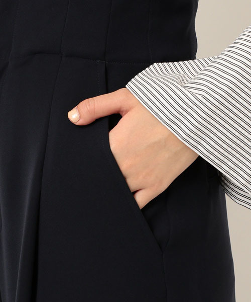 NINE(ナイン)の「サスペンダー付ハイウエストパンツ (その他パンツ・レディース・カーキ/ネイビー/ベージュ・1/0)」の15枚目の写真