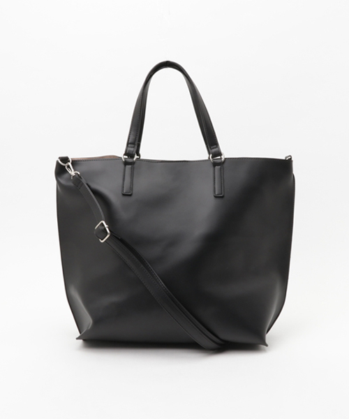 WEGO(ウィゴー)の「WEGO/ショルダー付きベーシックトート(トートバッグ・レディース・ベージュ/ブラック・FREE)」の2枚目の写真