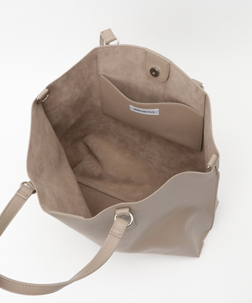 WEGO(ウィゴー)の「WEGO/ショルダー付きベーシックトート(トートバッグ・レディース・ベージュ/ブラック・FREE)」の9枚目の写真